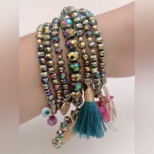 Pink multicolor bracelet set